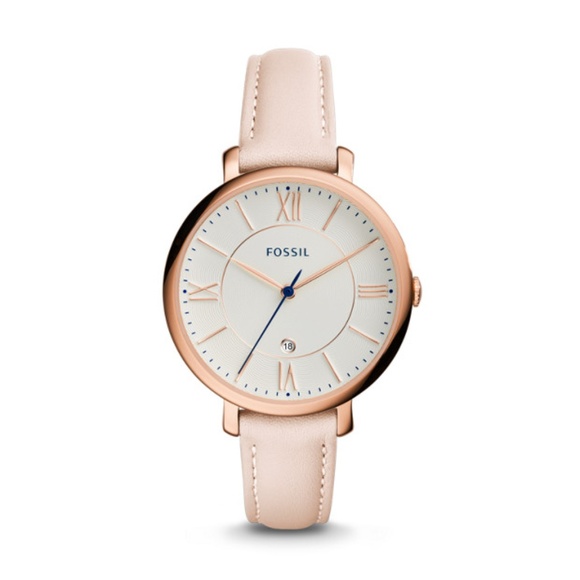 JACQUELINE DATE BLUSH LEATHER WATCH